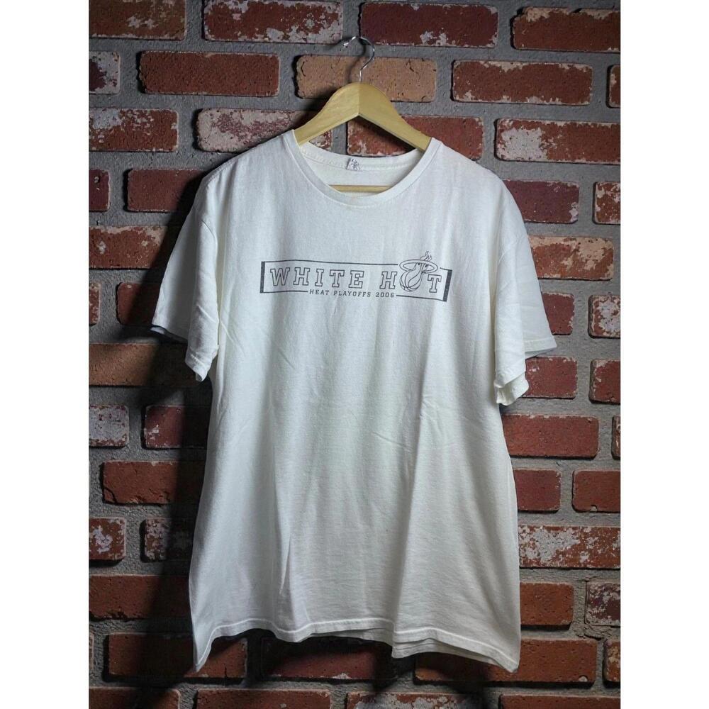 Miami Heat White Hot Playoffs Tee White Size Large